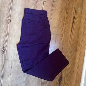 J.Jill linen stretch burgundy cropped pant SIZE S
